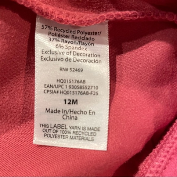 WONDER NATION Girl 2 Piece Jogging Suit NWT Size 12M Pink Activewear Travel Hood - Picture 11 of 13